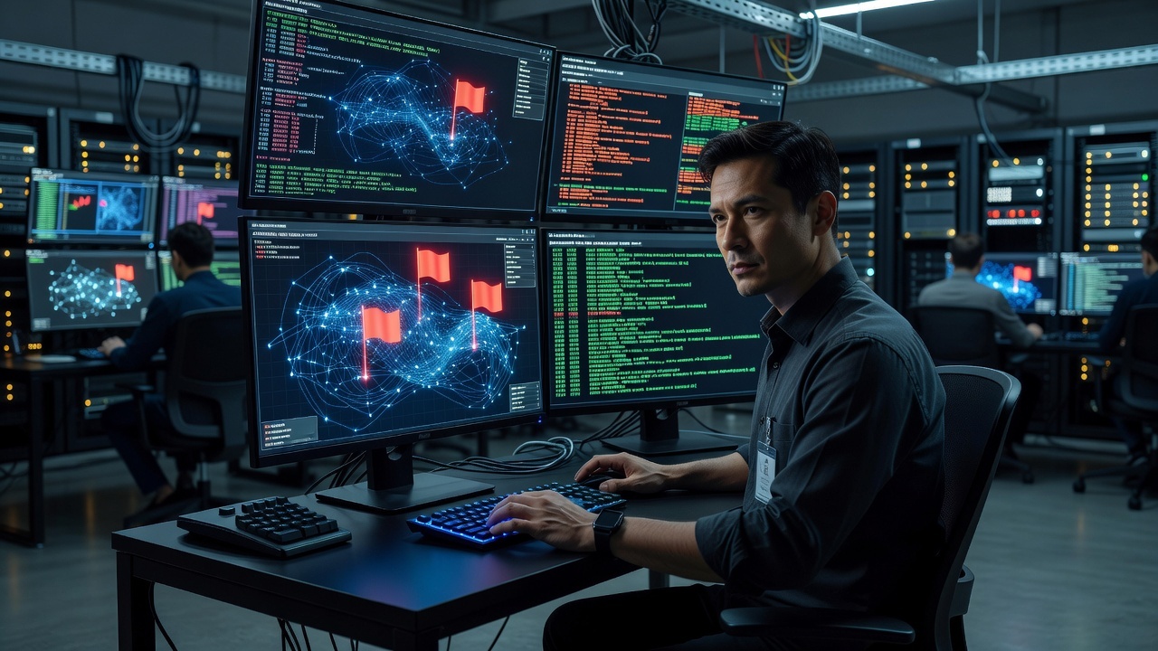 Fraud detection AI scanning claims data with anomaly flags