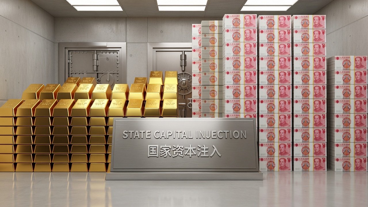 State capital injection: gold bars and yuan banknotes, national financial security